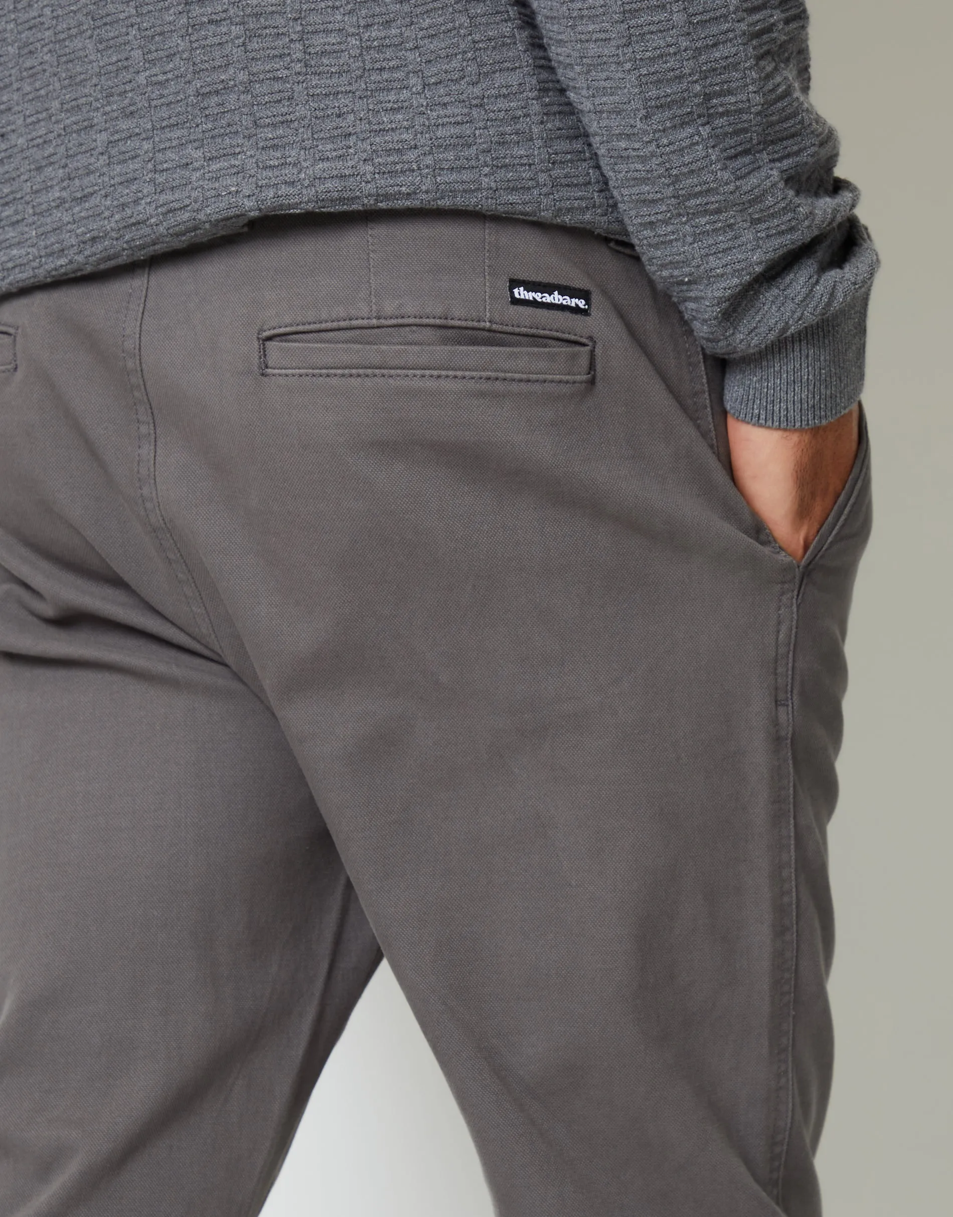 Slate Grey Slim Fit Stretch Canvas Trousers sold by Threadbare product image thumbnail 4