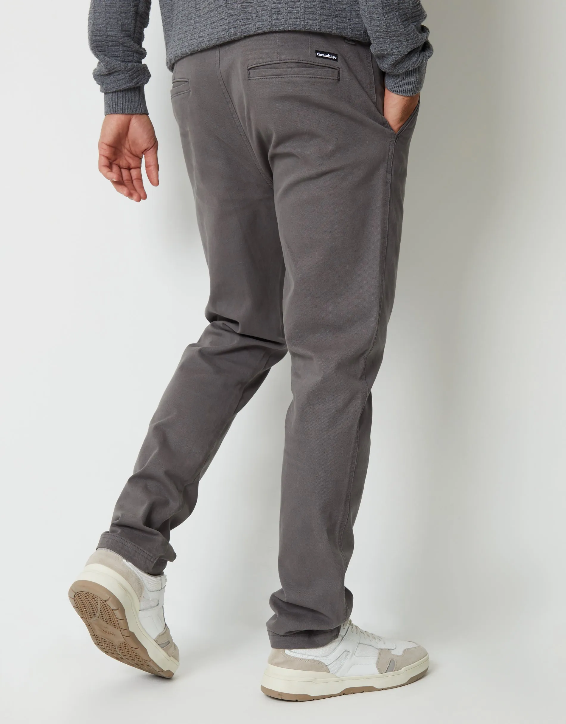 Slate Grey Slim Fit Stretch Canvas Trousers sold by Threadbare product image thumbnail 2