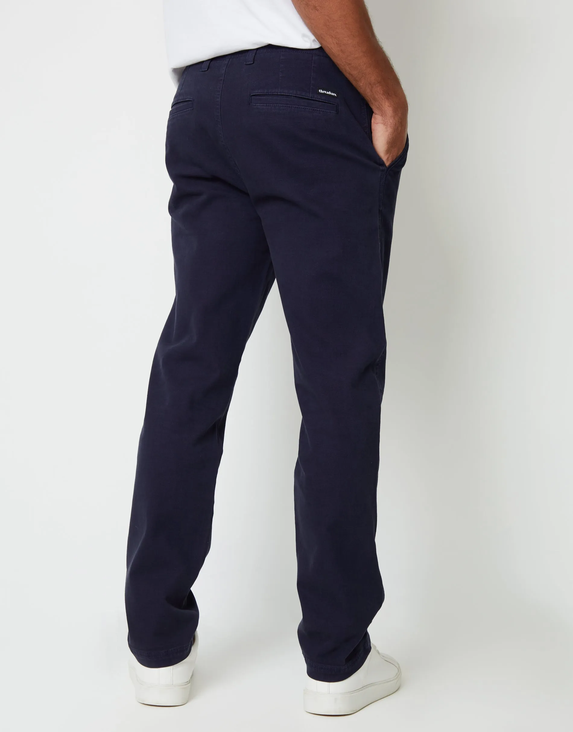Navy Straight Leg Stretch Canvas Trousers sold by Threadbare product image thumbnail 2