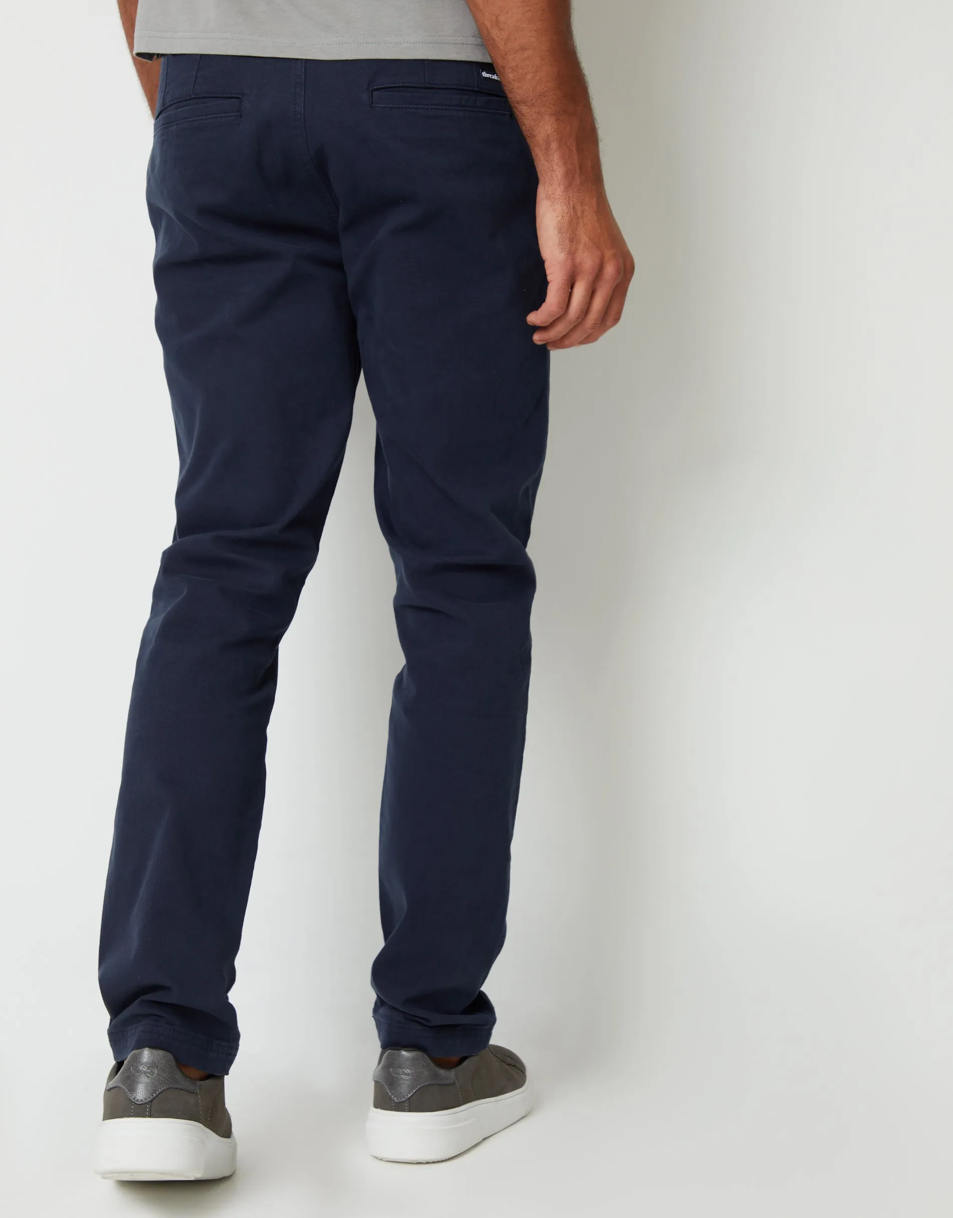 Navy Slim Fit Stretch Canvas Trousers sold by Threadbare product image thumbnail 2
