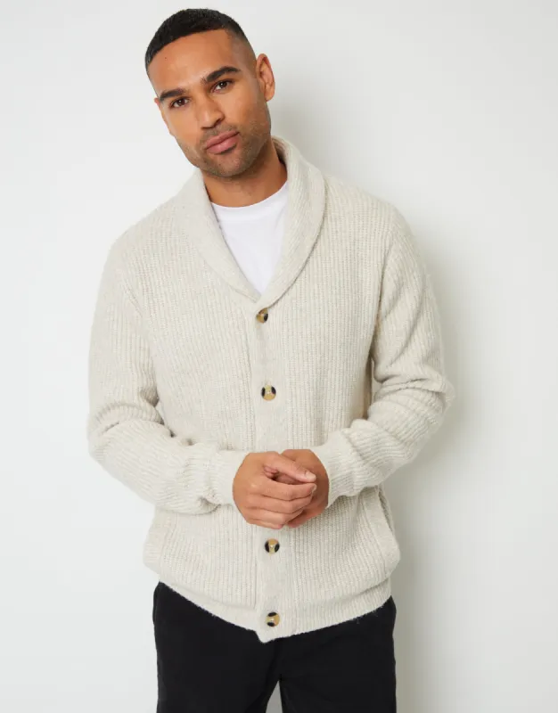 Ecru Marl Shawl Cardigan sold by Threadbare