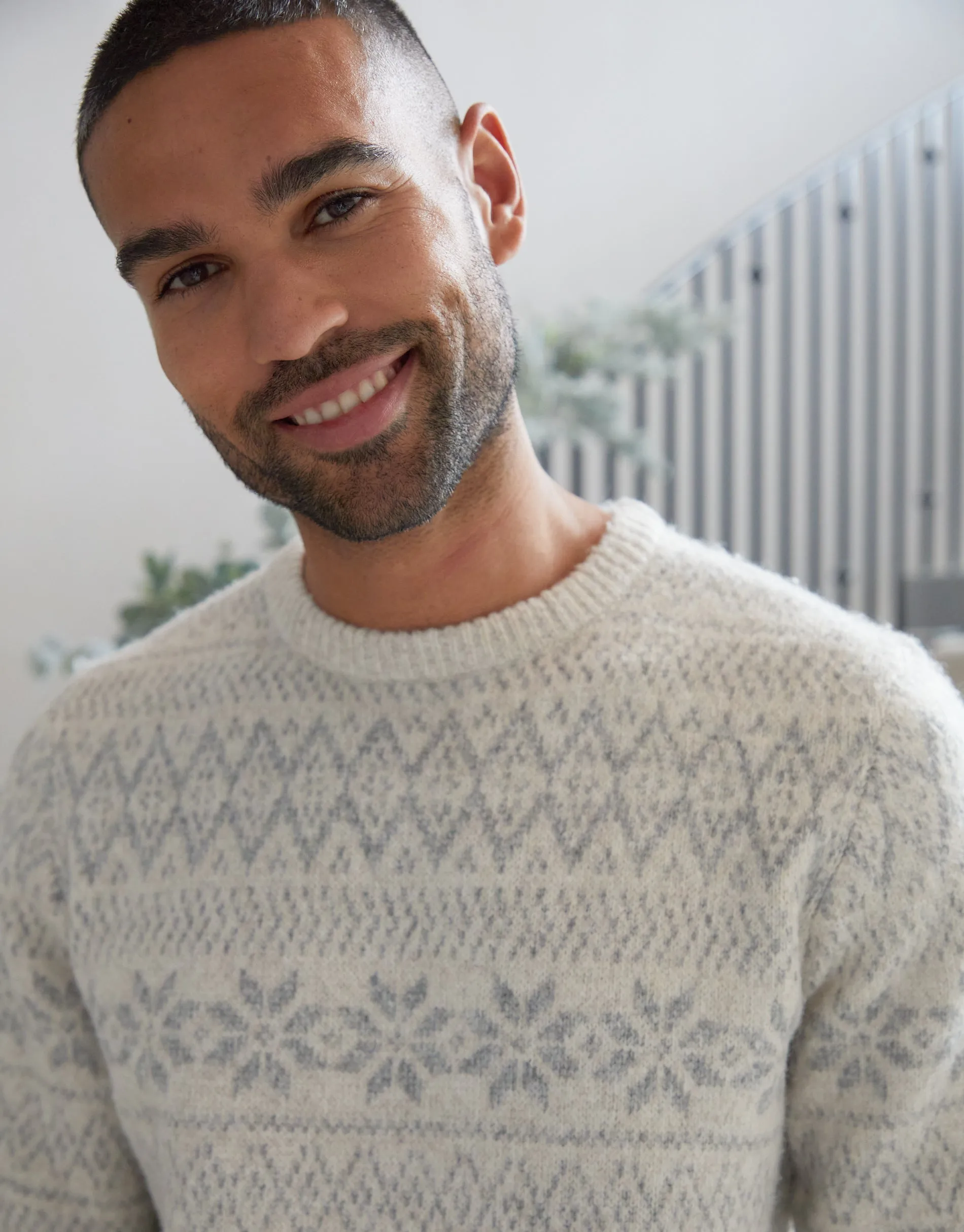 Ecru Christmas Fairisle Crew Neck Jumper sold by Threadbare product image thumbnail 4