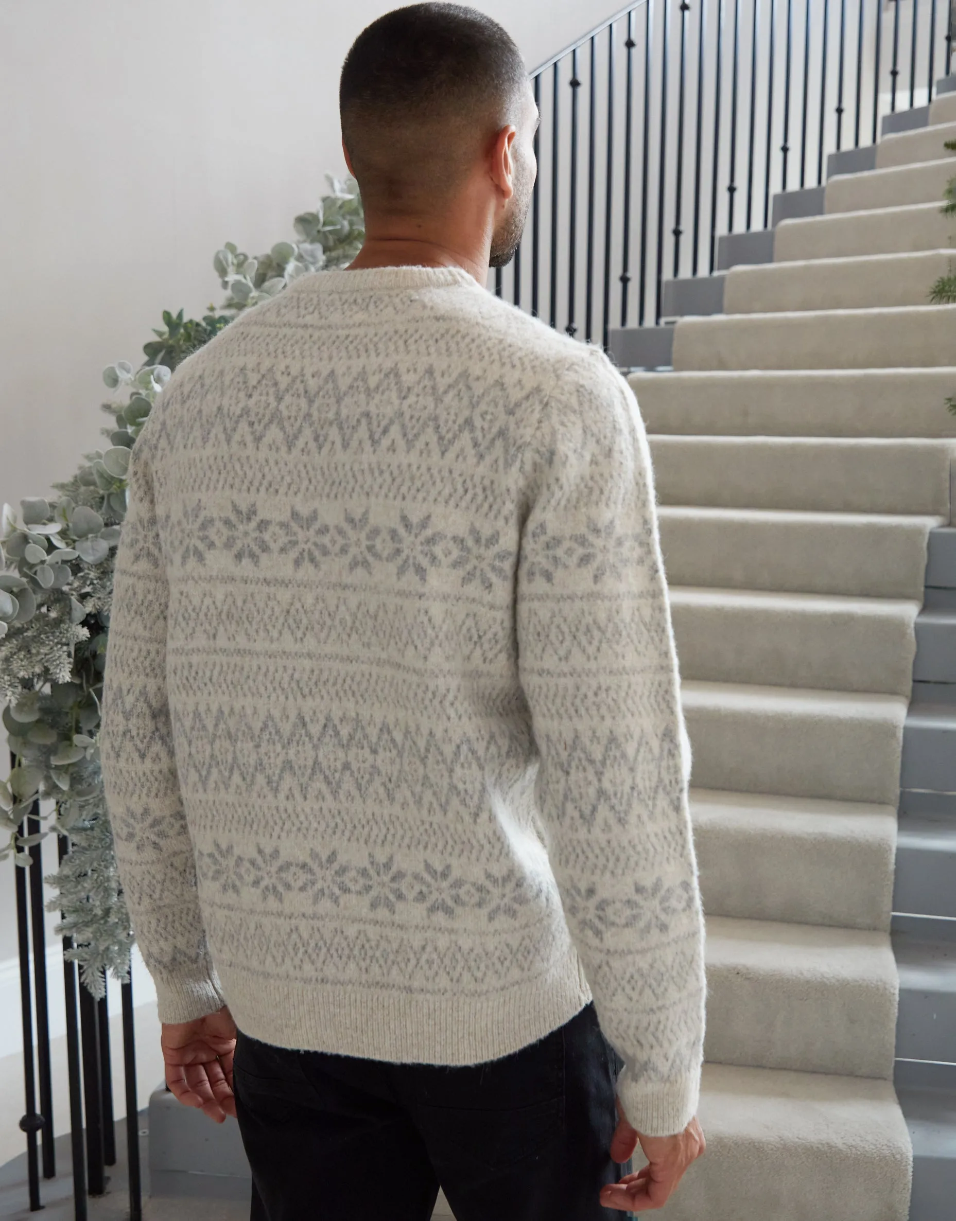 Ecru Christmas Fairisle Crew Neck Jumper sold by Threadbare product image thumbnail 2