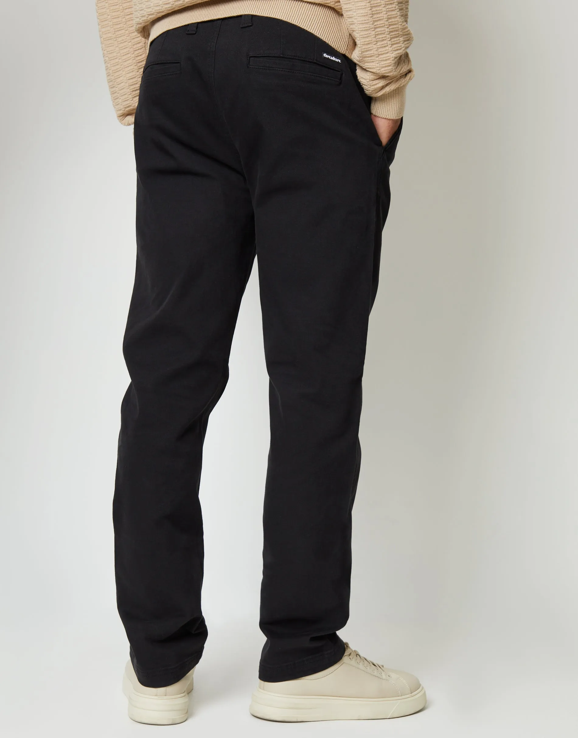 Black Straight Leg Stretch Canvas Trousers sold by Threadbare product image thumbnail 2