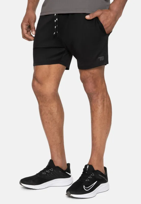 Men's Black Mix Gym Shorts (2 Pack) made by Threadbare