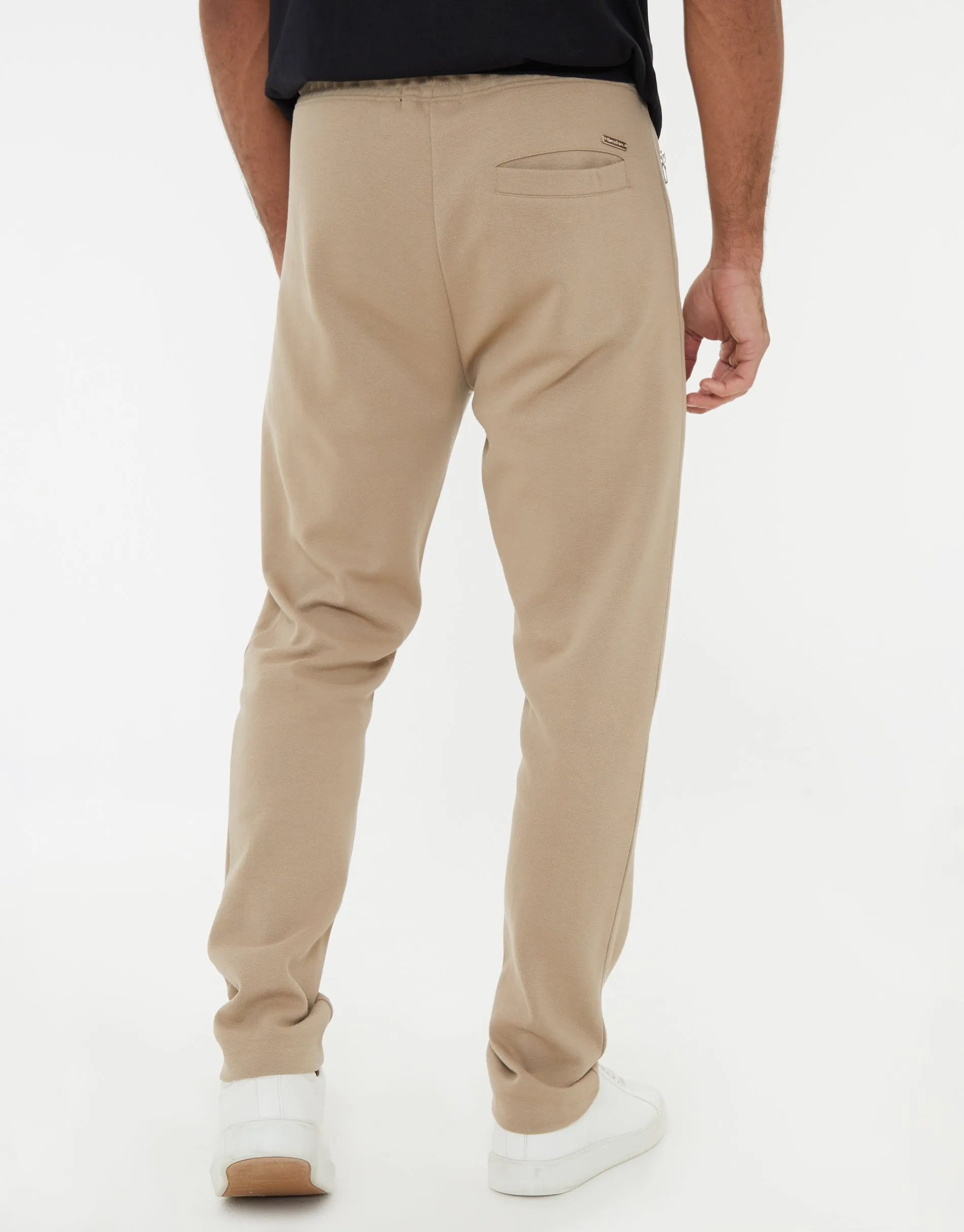 Men's Stone Pique Open Hem Joggers sold by Threadbare product image thumbnail 2