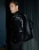 Men's Black Faux Leather Biker Jacket sold by Threadbare