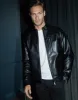 Men's Black Faux Leather Biker Jacket sold by Threadbare