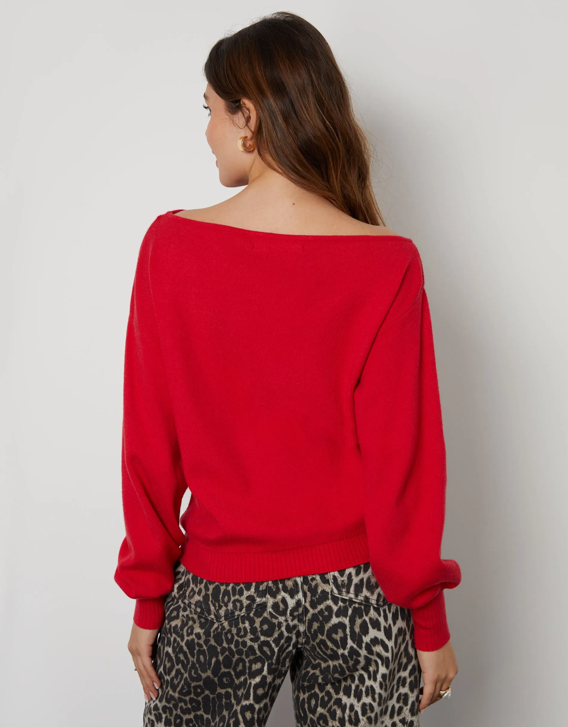 Women's Red Soft Slash Neck Jumper sold by Threadbare product image thumbnail 2