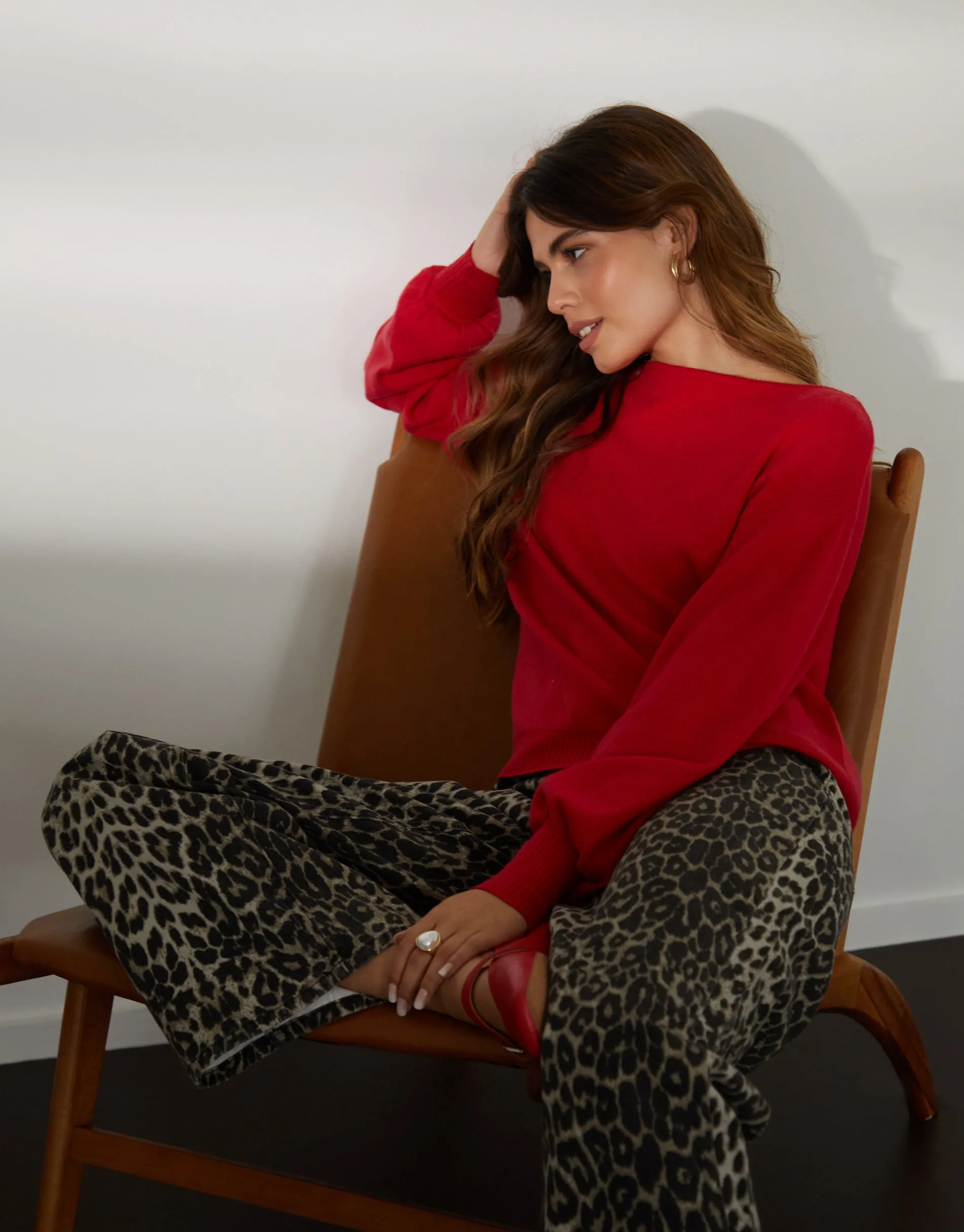 Women's Red Soft Slash Neck Jumper sold by Threadbare product image thumbnail 5