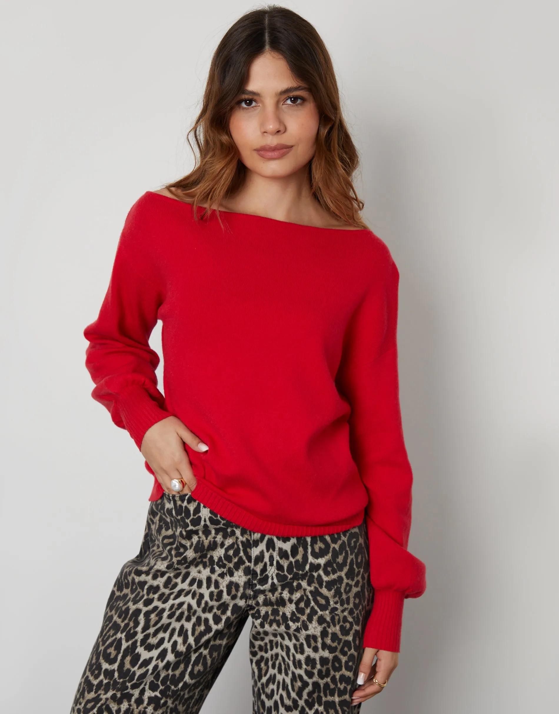 Women's Red Soft Slash Neck Jumper sold by Threadbare product image thumbnail 3