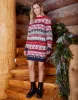 Threadbare Women's Red Reindeer Bauble Fairisle Christmas Jumper Dress sold by Threadbare