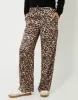 Women's Leopard Print Wide Leg Satin Trousers sold by Threadbare