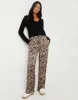 Women's Leopard Print Wide Leg Satin Trousers sold by Threadbare