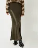 Threadbare Women's Khaki Green Maxi Satin Slip Skirt sold by Threadbare