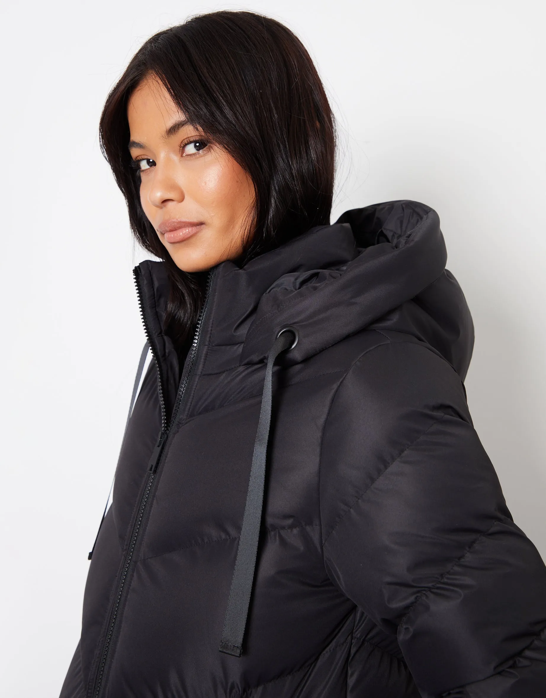 Black Padded Maxi Coat sold by Threadbare product image thumbnail 4