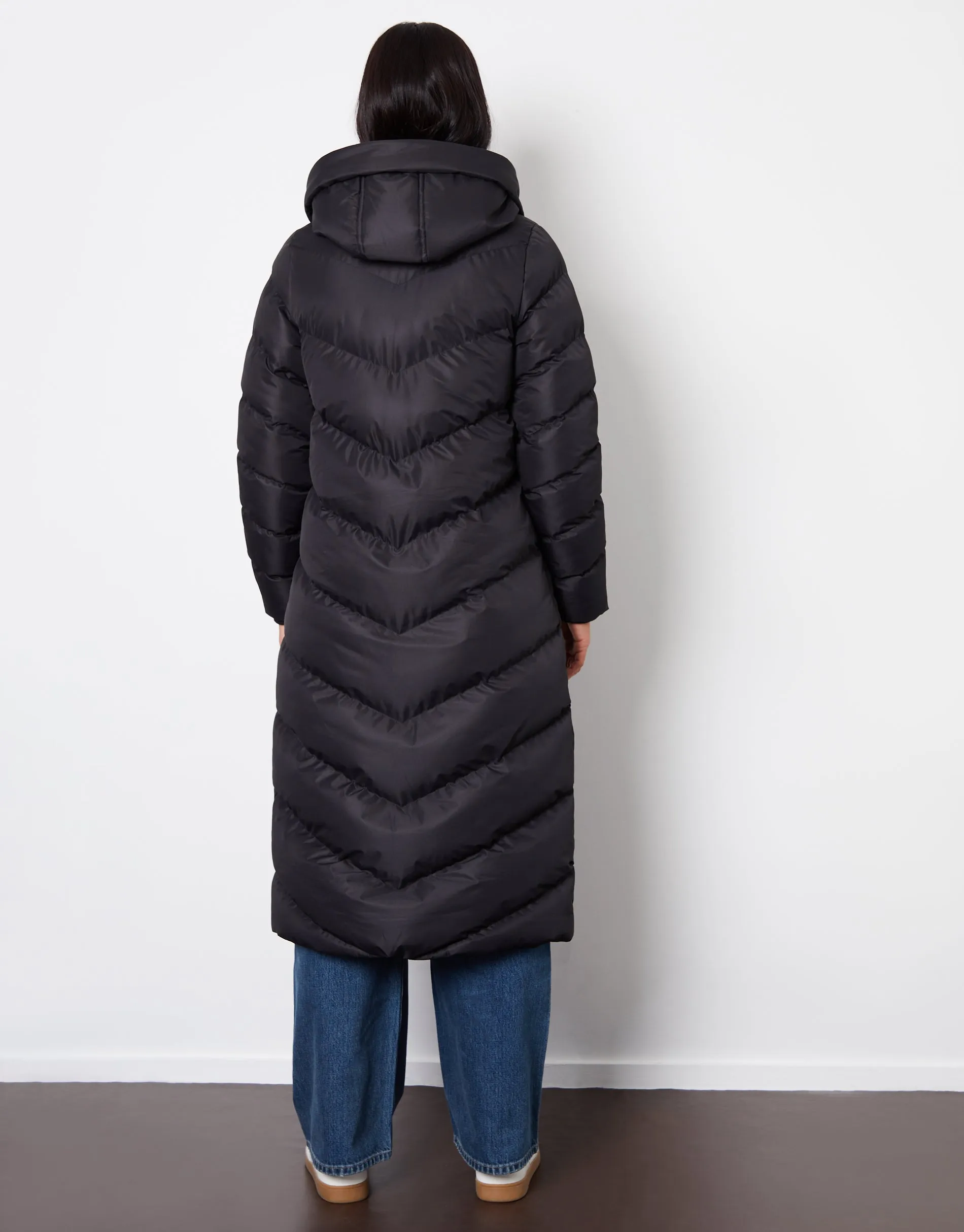 Black Padded Maxi Coat sold by Threadbare product image thumbnail 2