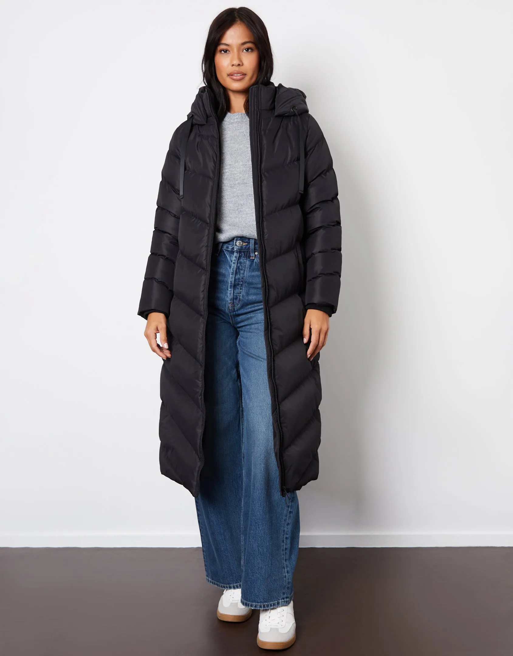 Black Padded Maxi Coat sold by Threadbare product image thumbnail 3