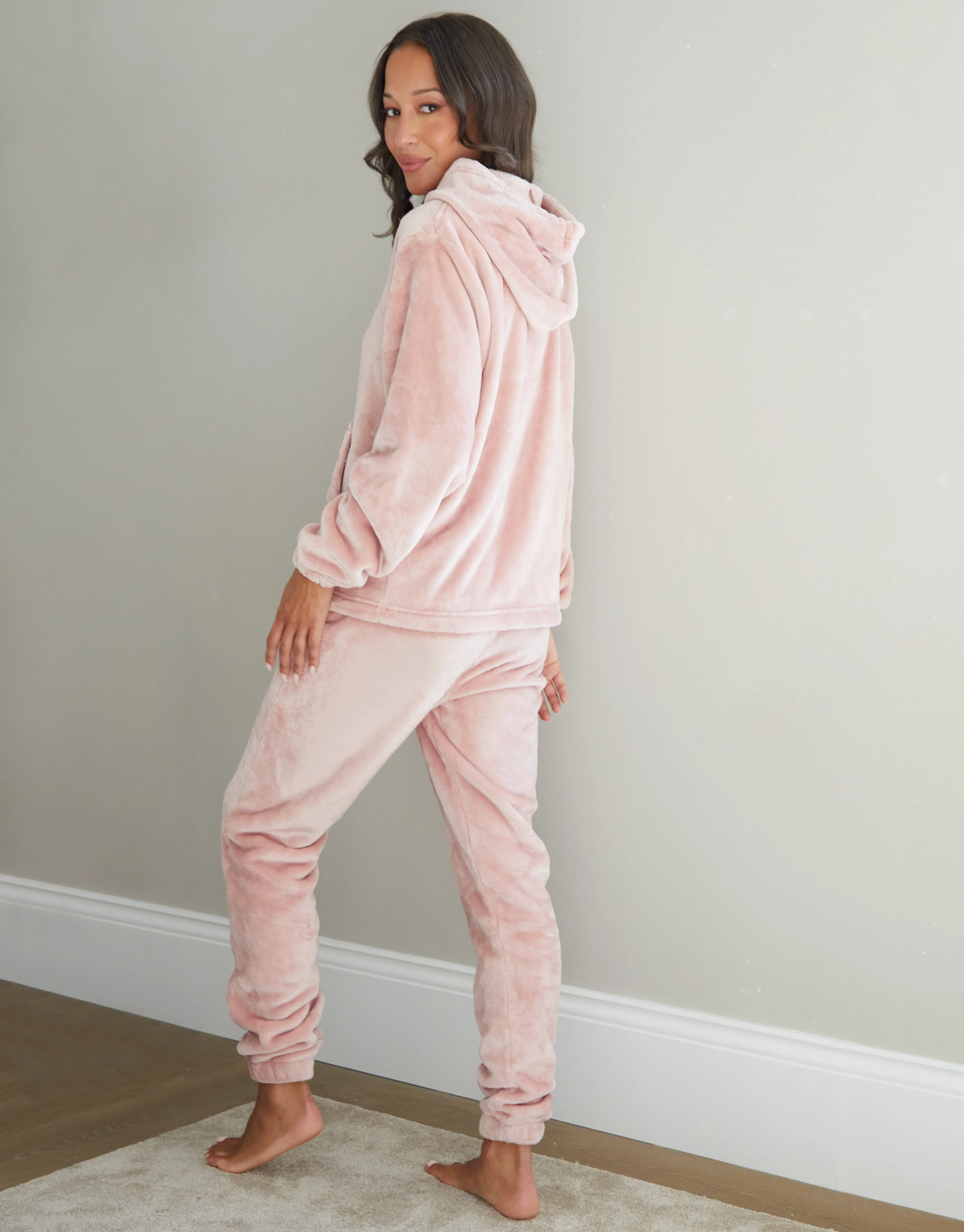 Women's Pink Soft Velour Loungewear Set (2-Piece Set) sold by Threadbare product image thumbnail 2