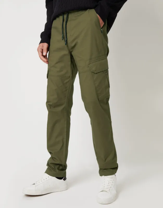 Threadbare Men's Khaki Green Drawcord Cargo Trousers sold by Threadbare
