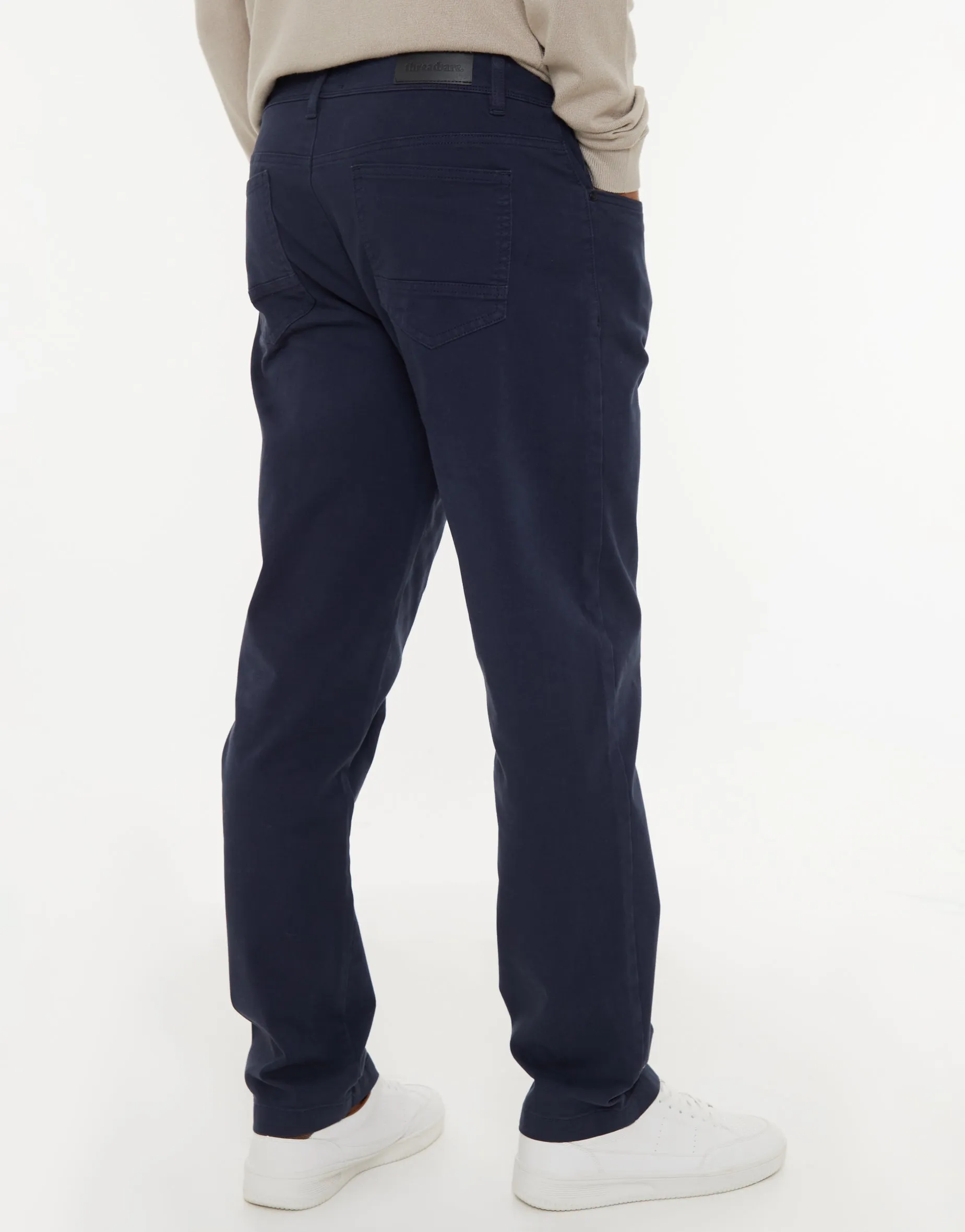 Navy Straight Leg Canvas Trousers sold by Threadbare product image thumbnail 2