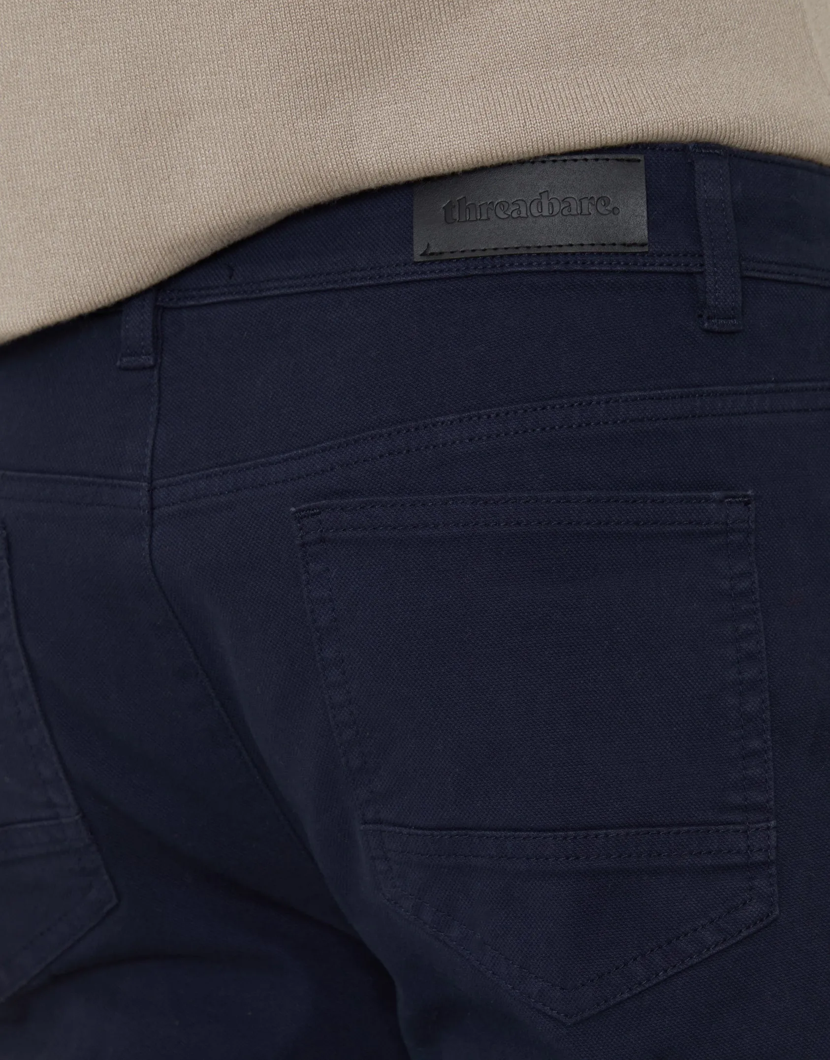 Navy Straight Leg Canvas Trousers sold by Threadbare product image thumbnail 4