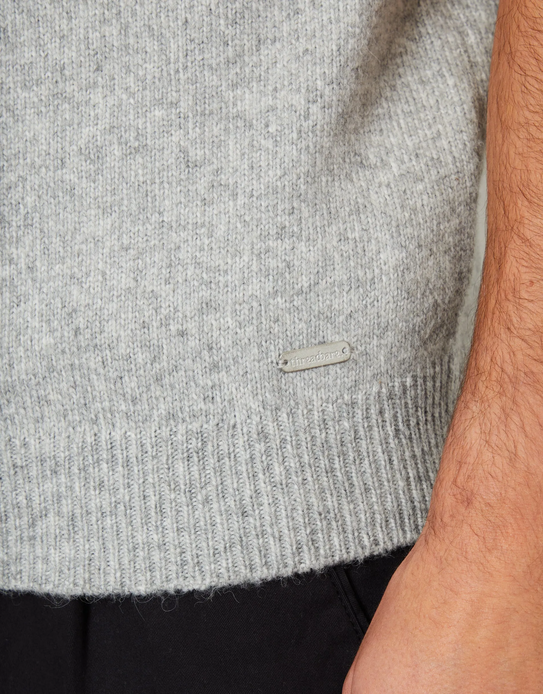 Men's Grey Marl V-Neck Knitted Vest sold by Threadbare product image thumbnail 5