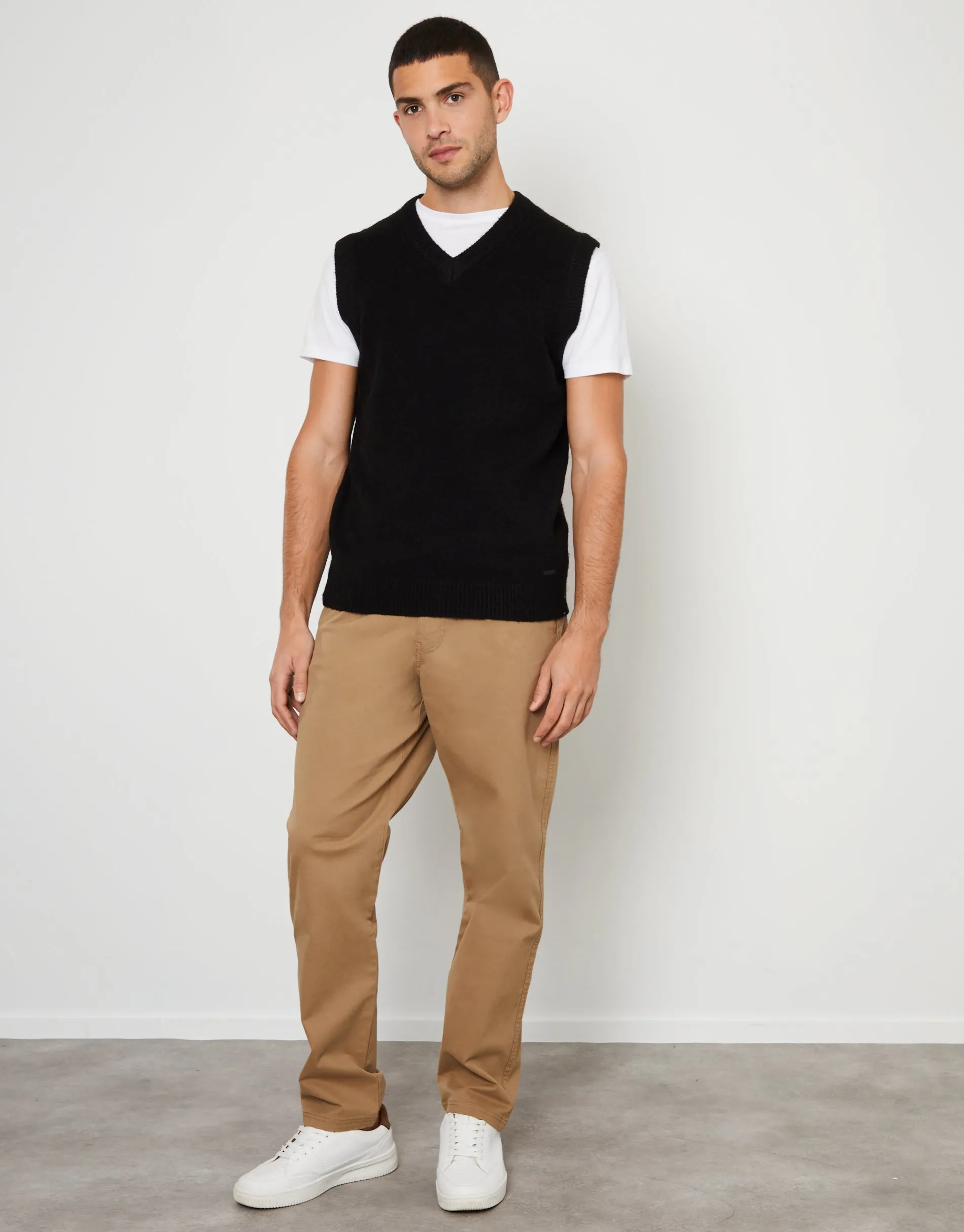 Men's Black V-Neck Knitted Vest sold by Threadbare product image thumbnail 3