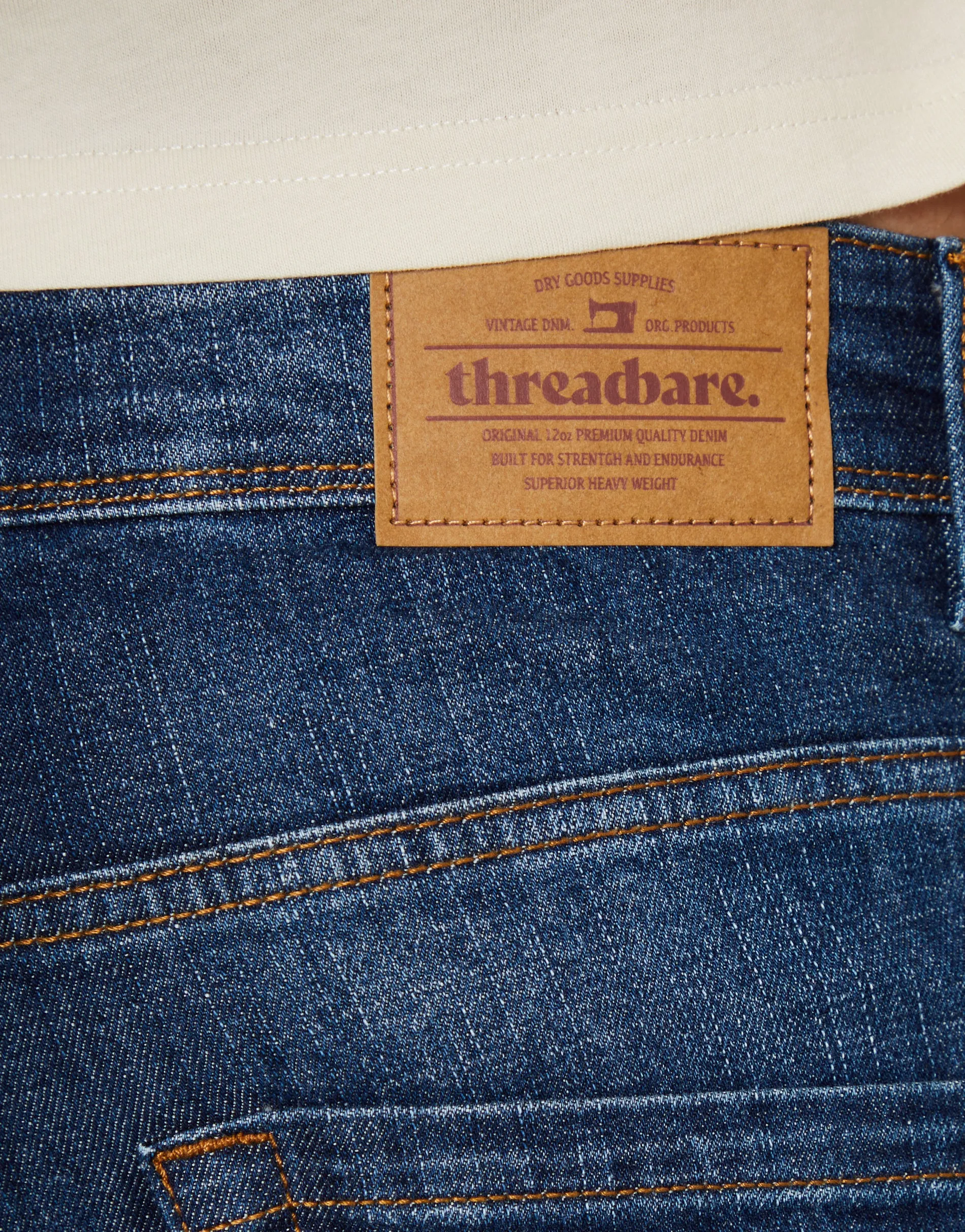 Men's Mid Wash Stretch Heritage Straight Leg Jeans sold by Threadbare product image thumbnail 4