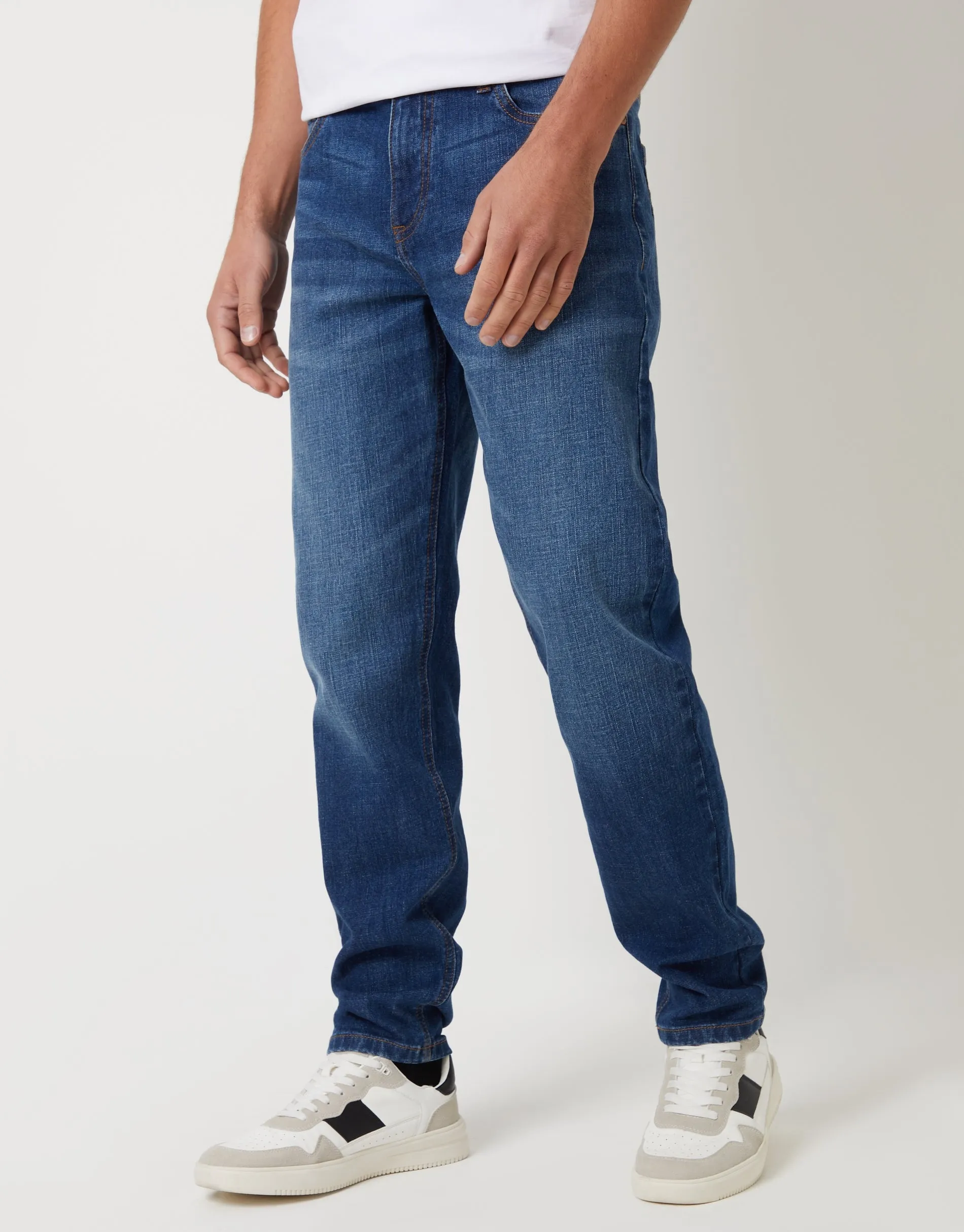 Men's Mid Wash Stretch Heritage Slim Fit Jeans sold by Threadbare