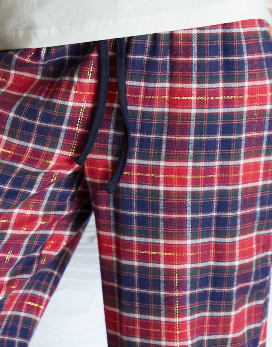 Women's White & Red Check Long Sleeve Pyjamas (2-Piece Set) sold by Threadbare product image thumbnail 5