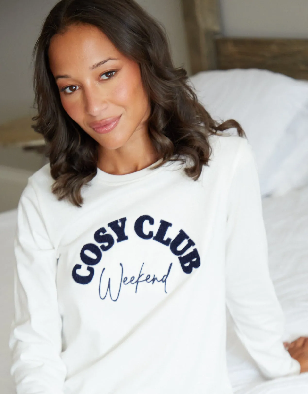 Women's White & Red Check Long Sleeve Pyjamas (2-Piece Set) sold by Threadbare product image thumbnail 3