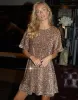 Bronze Sequin Velour Mini Party Dress sold by Threadbare