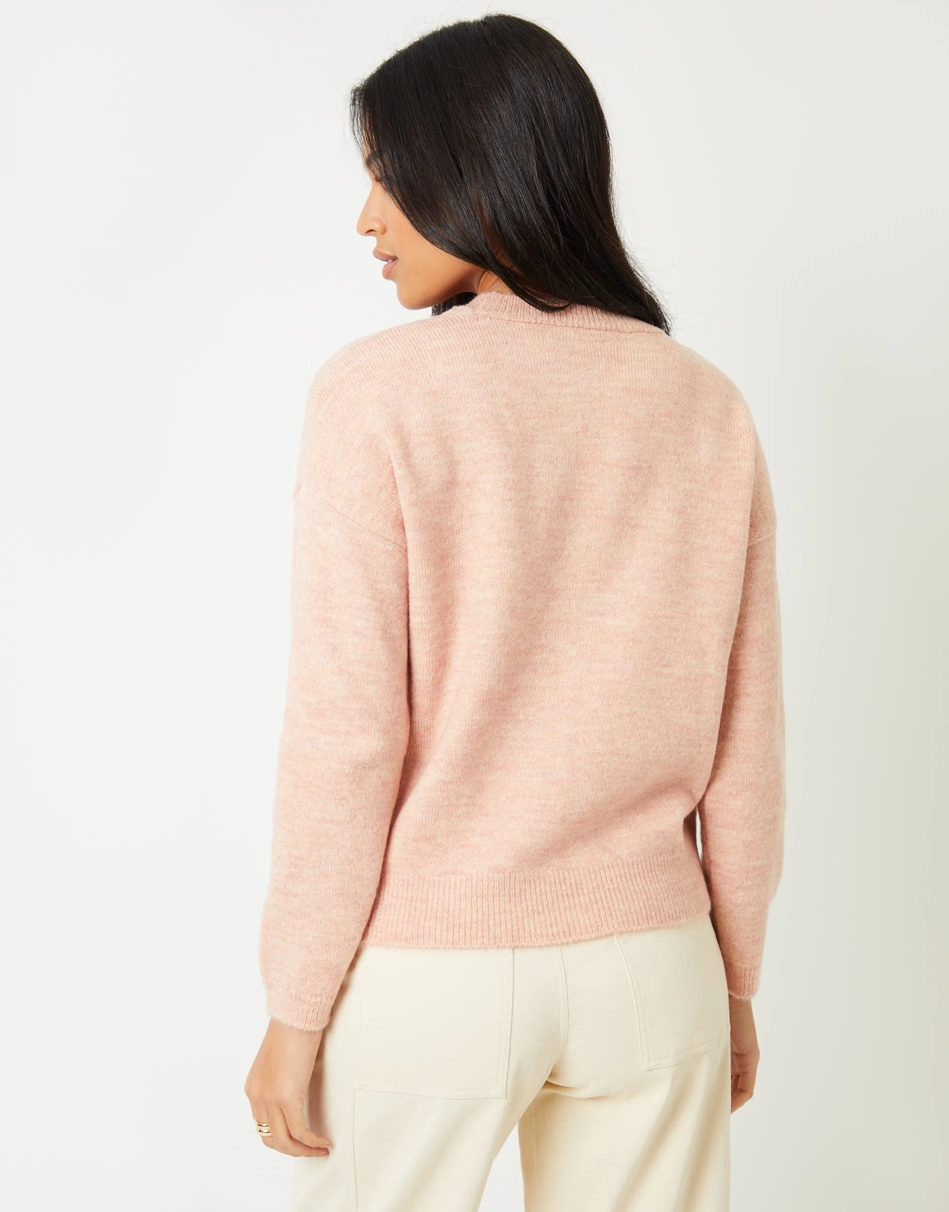 Women's Pink Bow Appliqué Knitted Jumper sold by Threadbare product image thumbnail 4