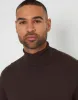 Men's Brown Knitted Roll Neck Jumper sold by Threadbare