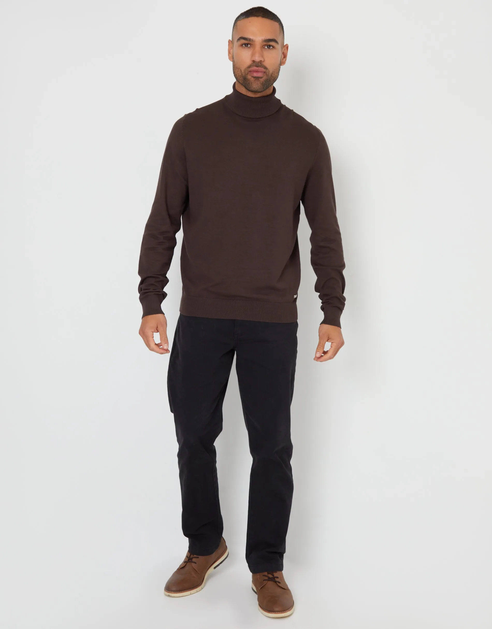 Brown Knitted Roll Neck Jumper sold by Threadbare product image thumbnail 3