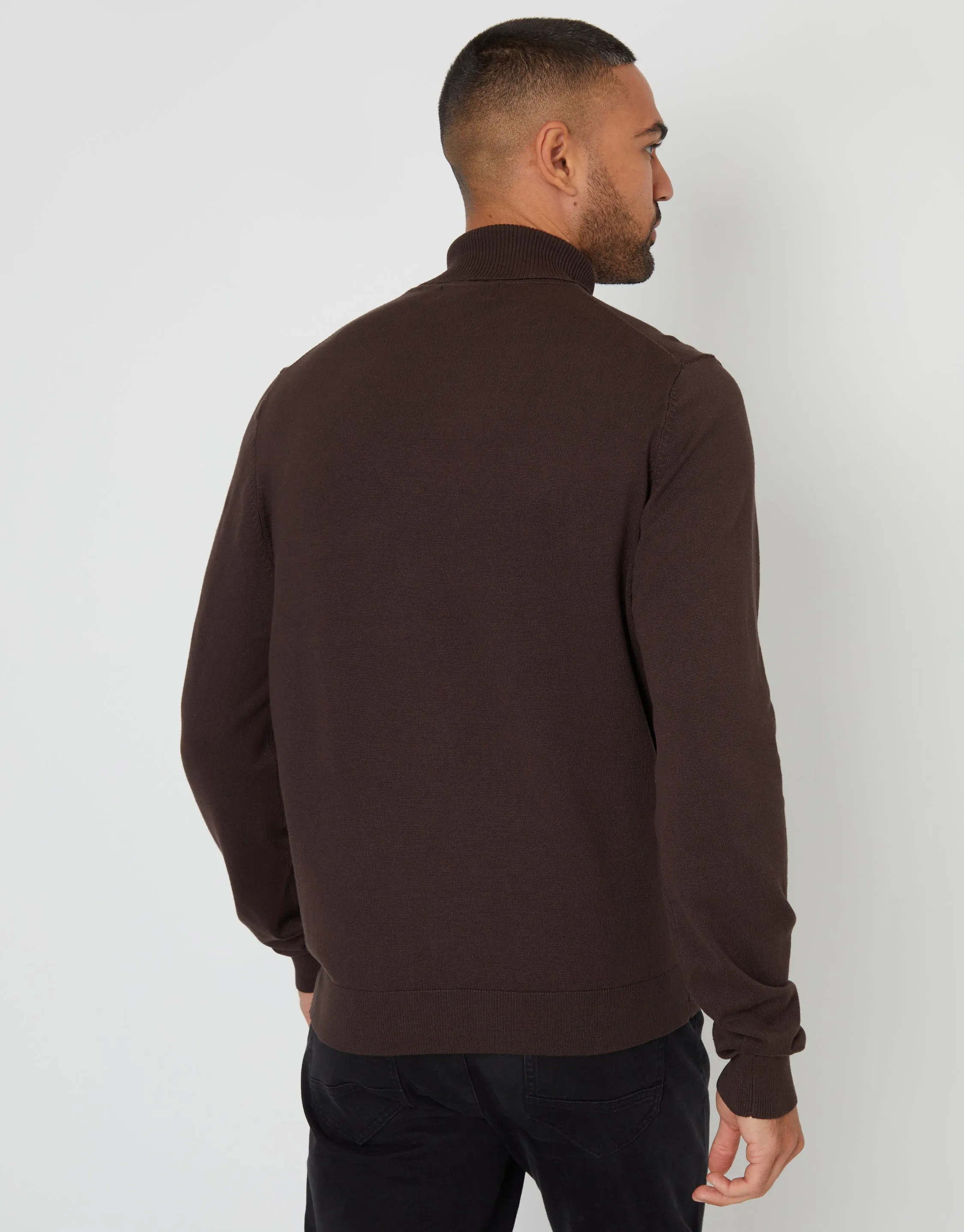 Brown Knitted Roll Neck Jumper sold by Threadbare product image thumbnail 2