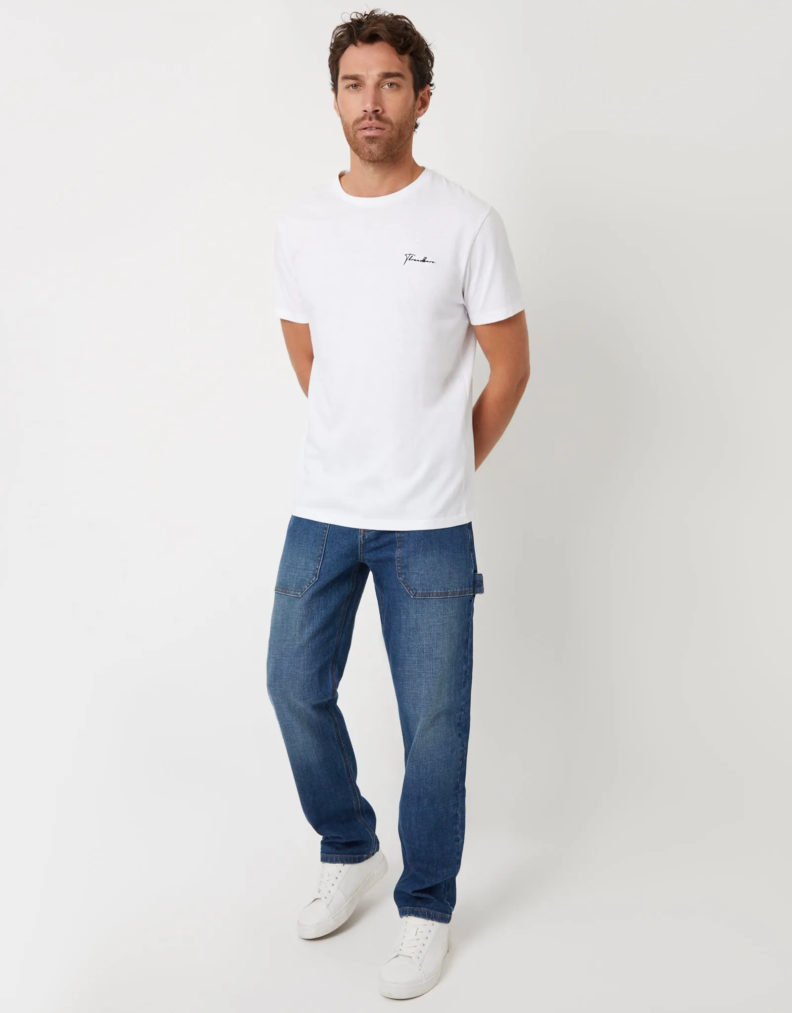 Men's Mid Wash Stretch Straight Leg Carpenter Jeans sold by Threadbare product image thumbnail 3