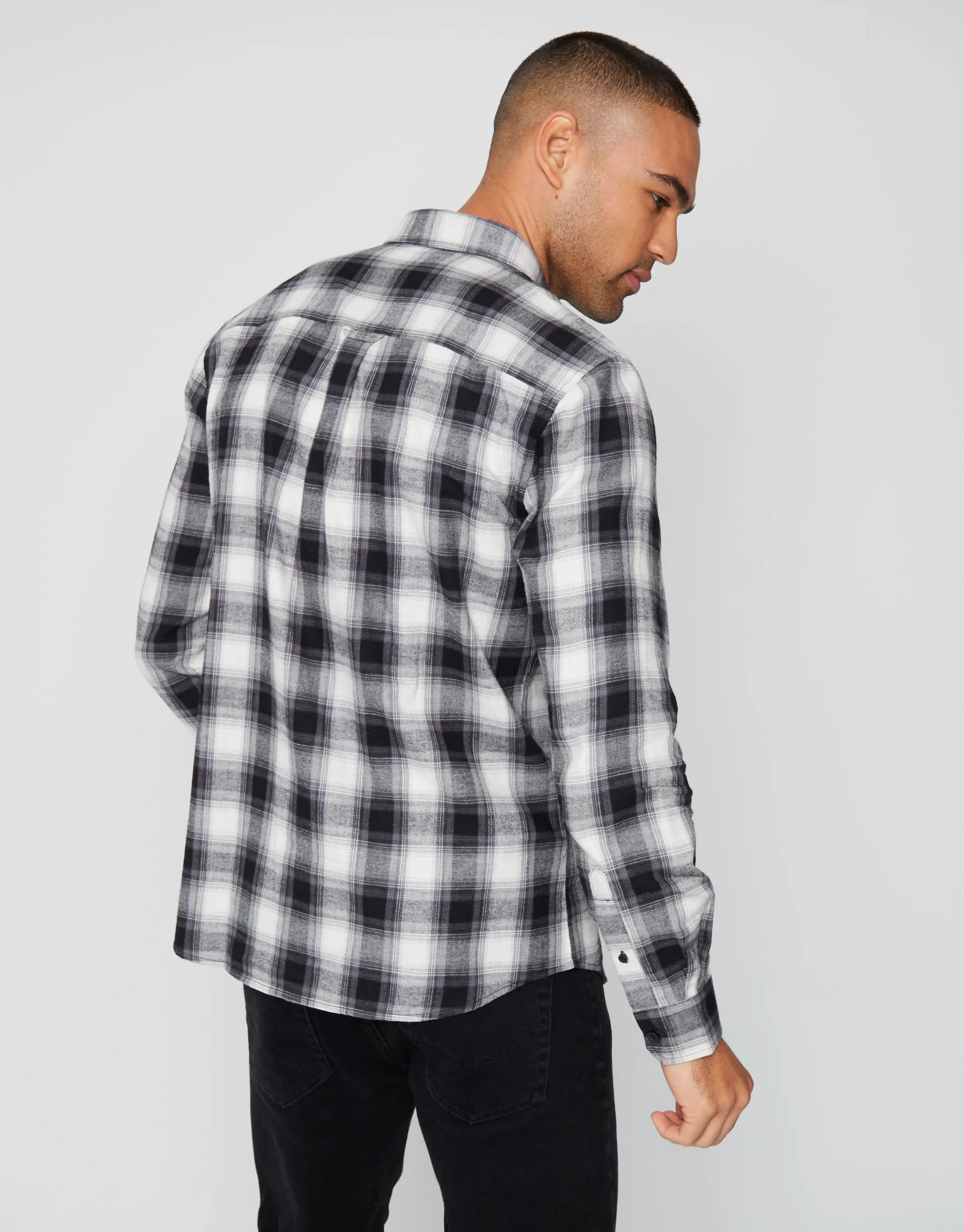Black & Burgundy Flannel Check Long Sleeve Shirts (2 Pack) sold by Threadbare product image thumbnail 2