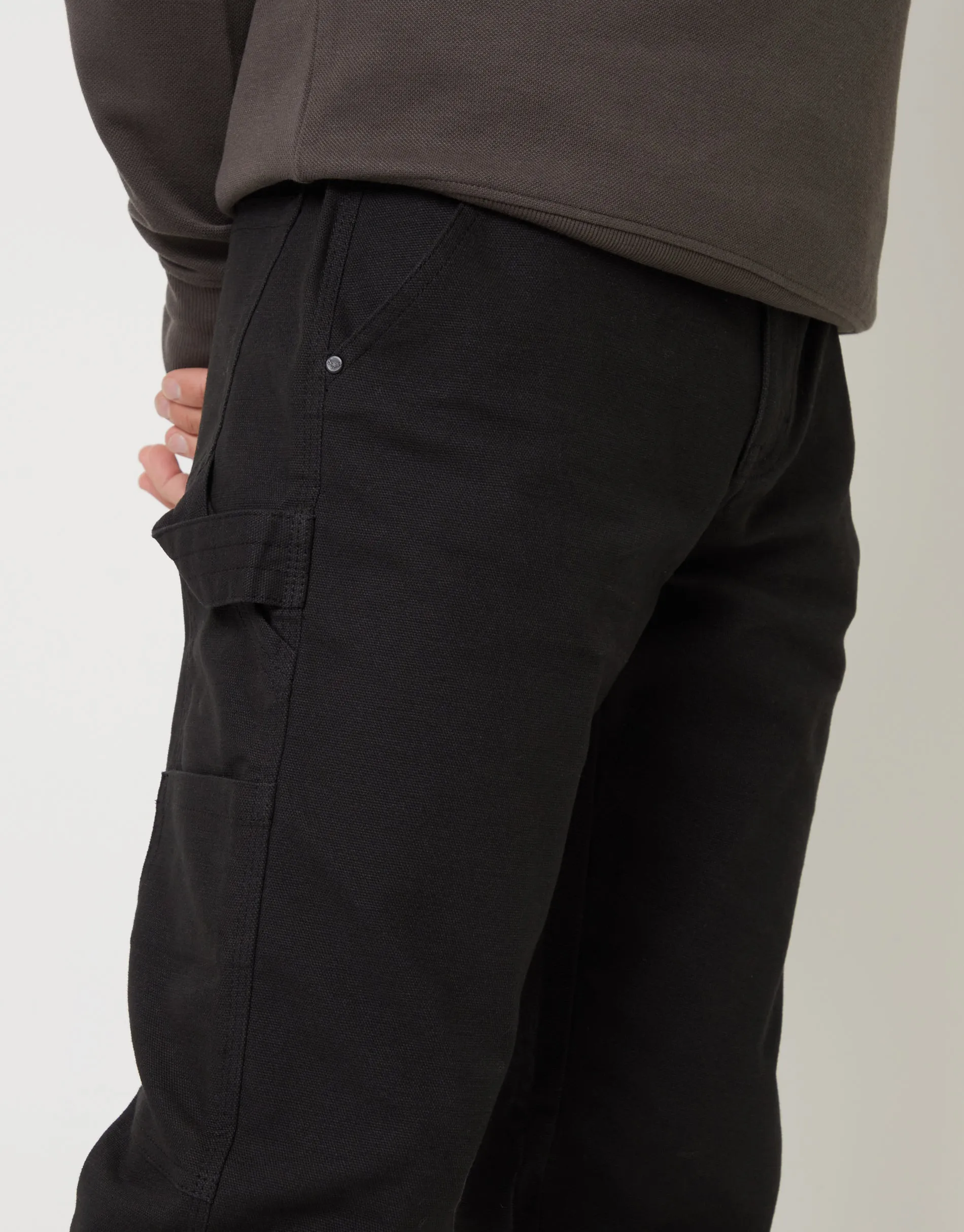 Black Straight Leg Chino Cargo Trousers sold by Threadbare product image thumbnail 4