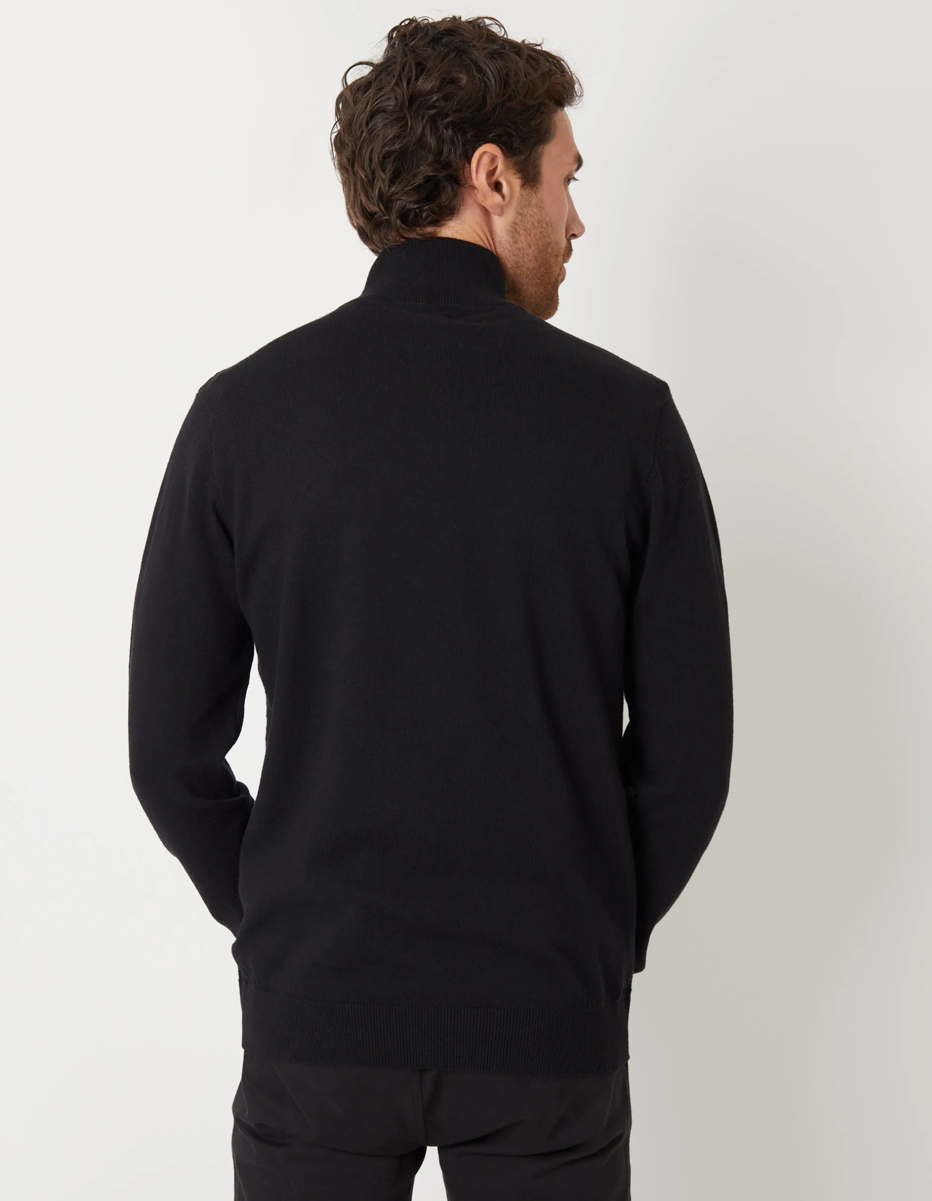 Black Mini Cable Knit Quarter Zip Jumper sold by Threadbare product image thumbnail 2