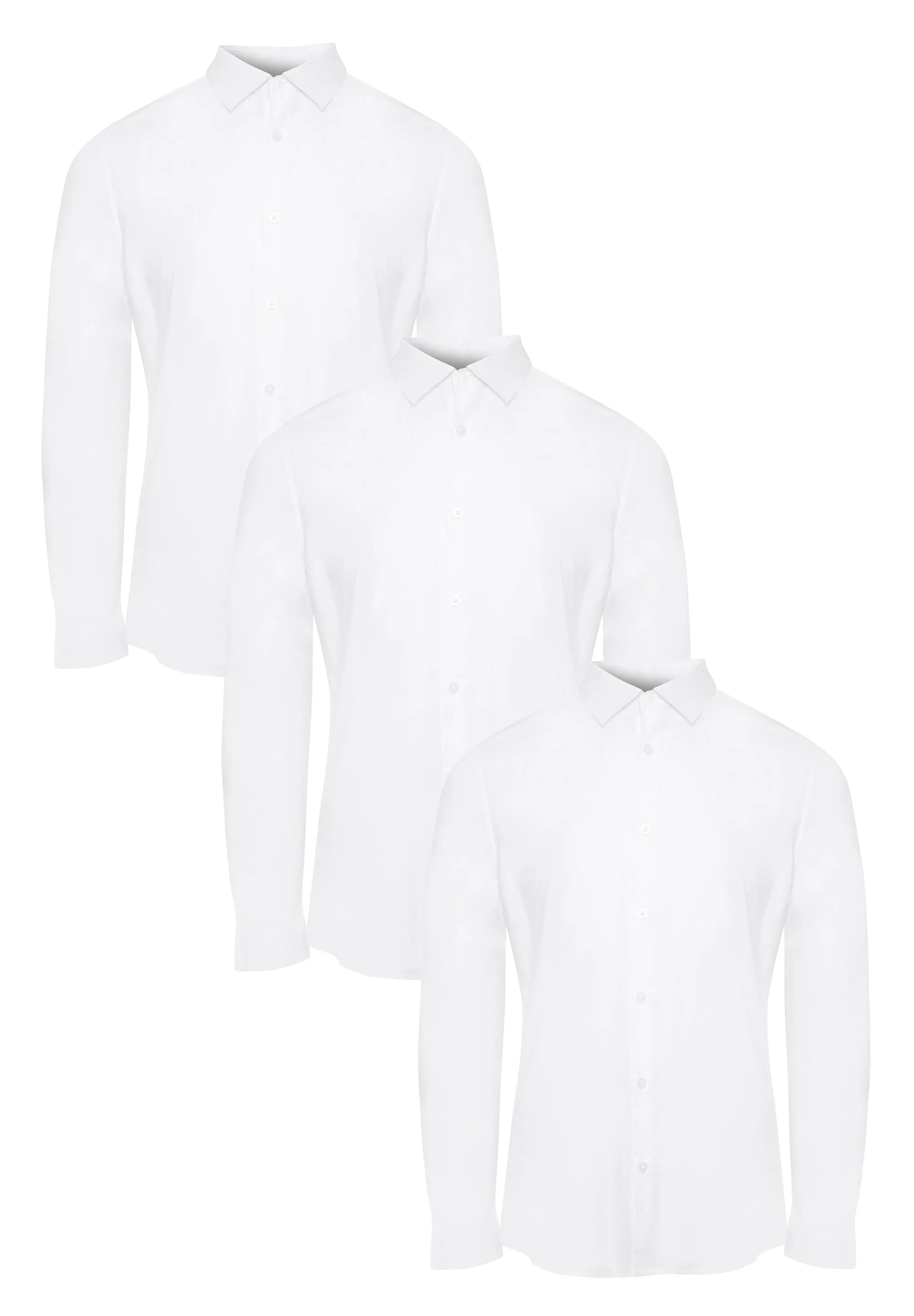 Threadbare Men's White Stretch Cotton Poplin Long Sleeve Shirts (3 Pack) sold by Threadbare