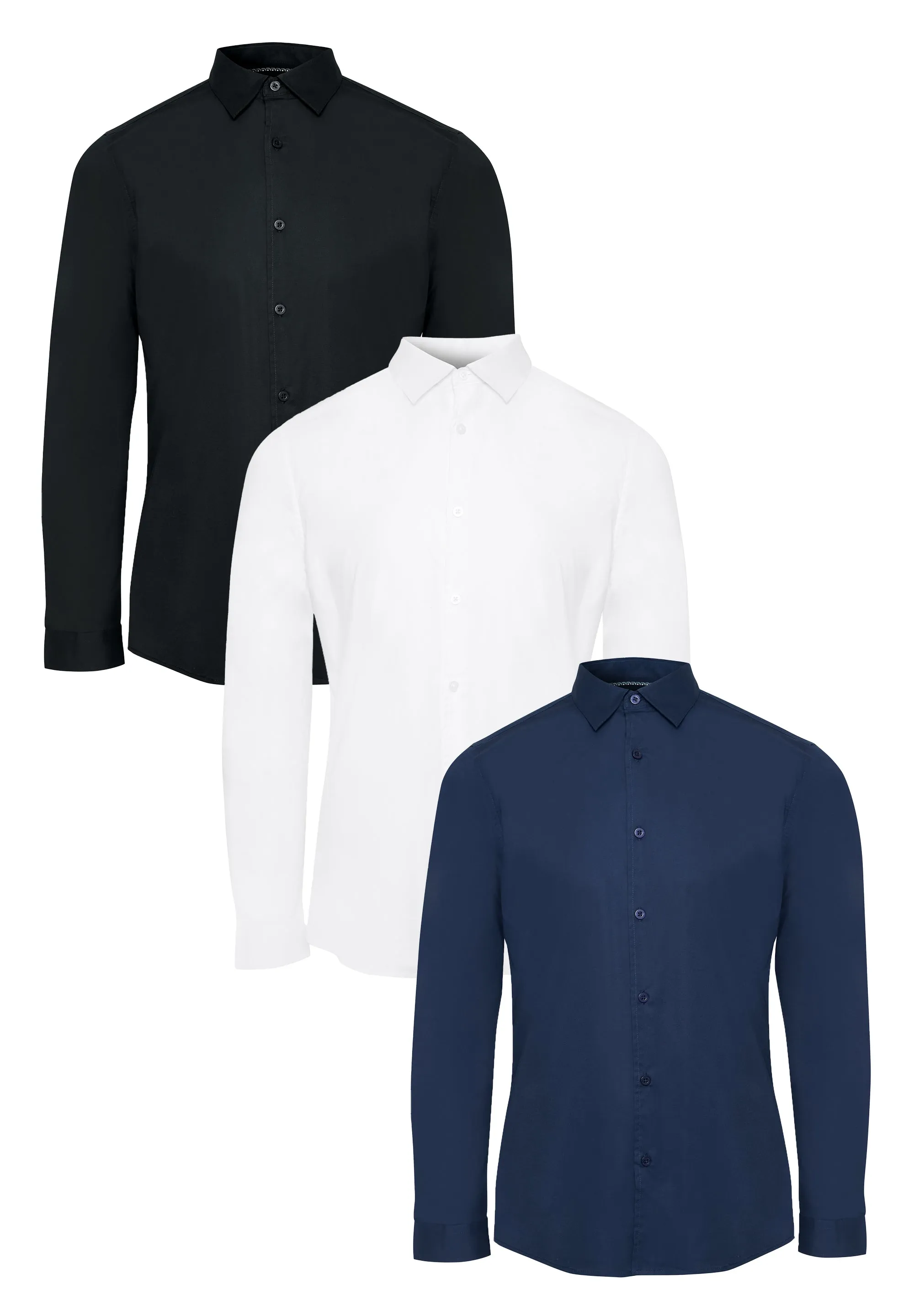 Threadbare Men's Multi Stretch Cotton Poplin Long Sleeve Shirts (3 Pack) sold by Threadbare