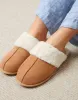 Threadbare Women's Brown Faux Suede Faux Fur Lined Mule Slippers sold by Threadbare