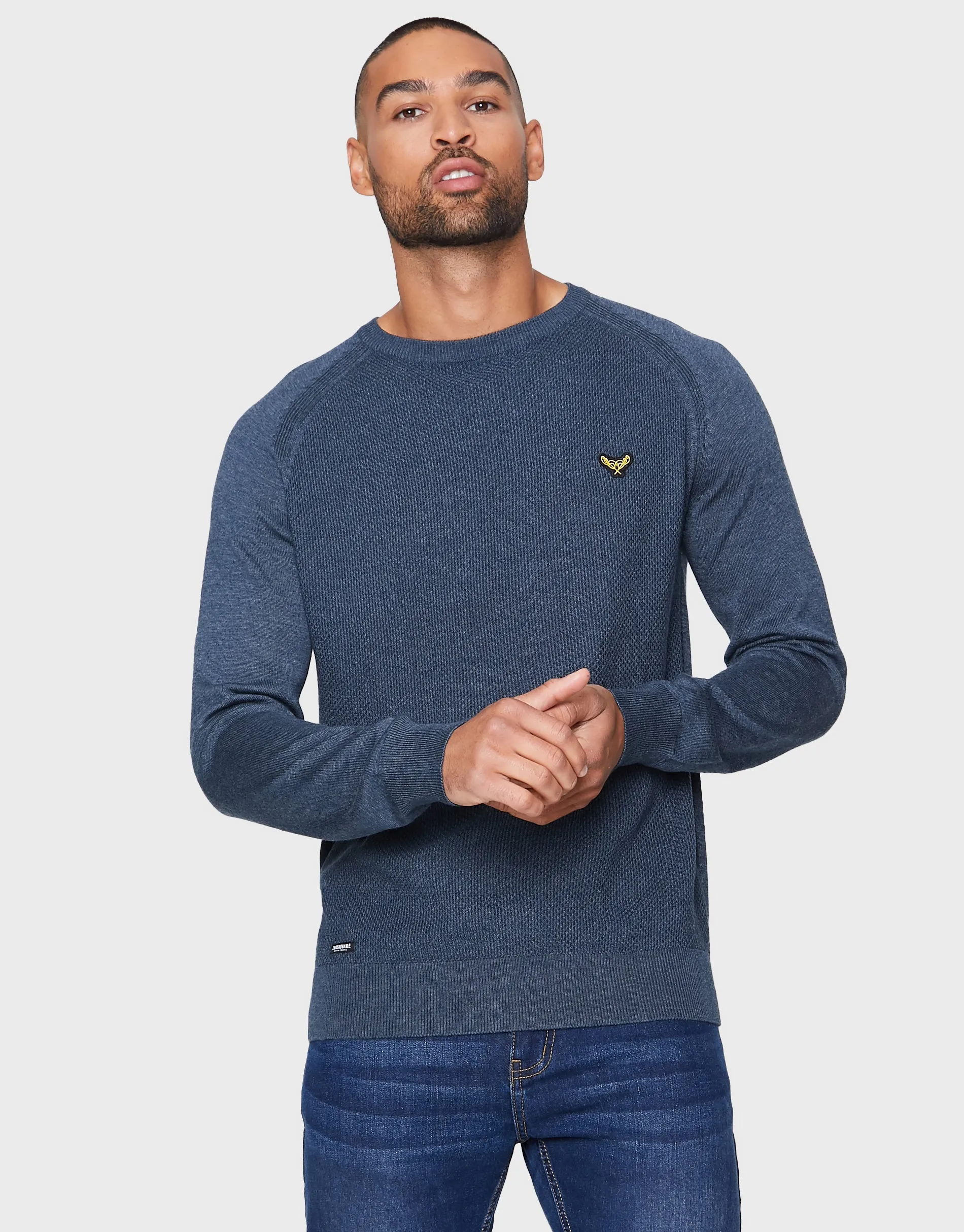 Men's Denim Marl Textured Jumper sold by Threadbare