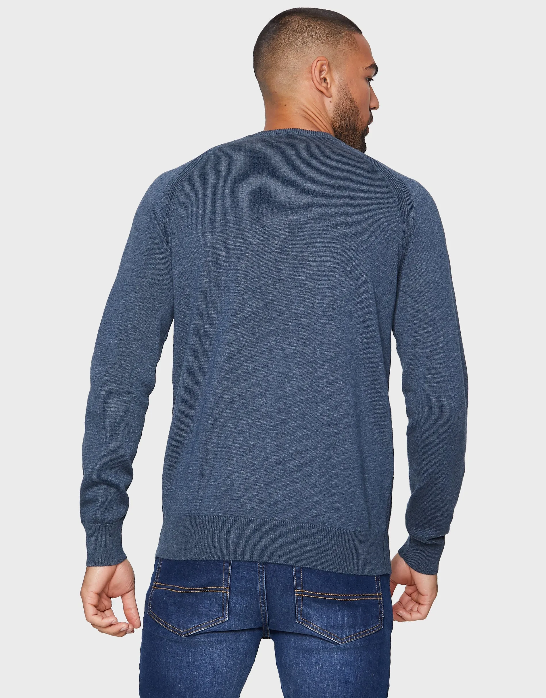 Men's Denim Marl Textured Jumper sold by Threadbare product image thumbnail 2