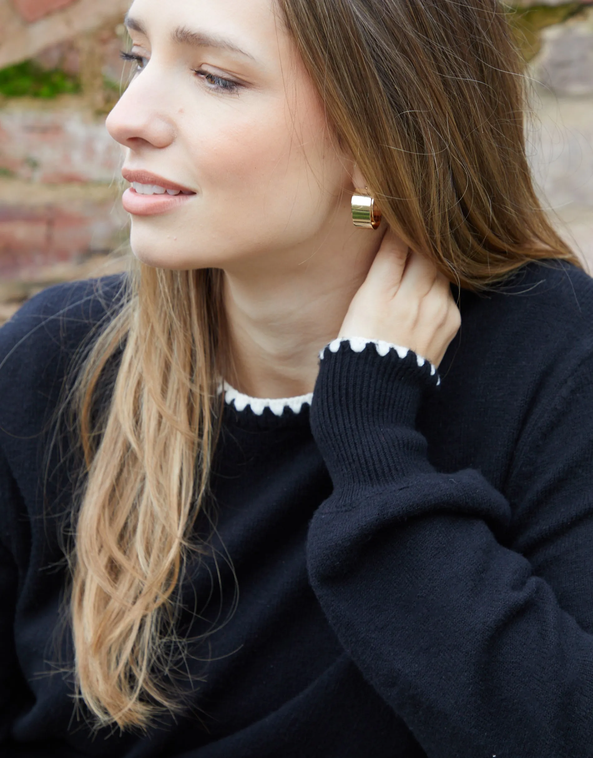 Black Contrast Edge Balloon Sleeve Jumper sold by Threadbare product image thumbnail 5