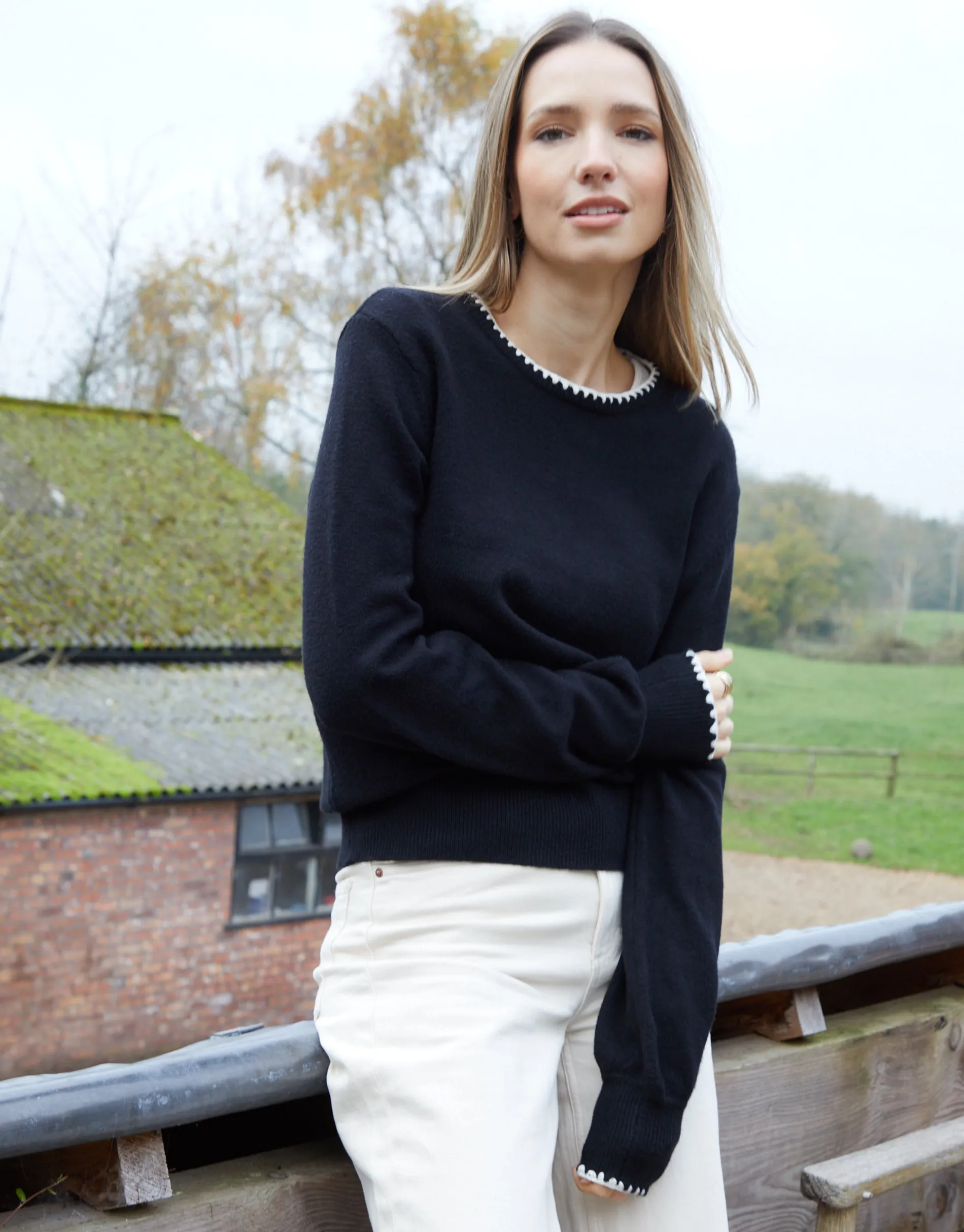 Black Contrast Edge Balloon Sleeve Jumper sold by Threadbare product image thumbnail 4