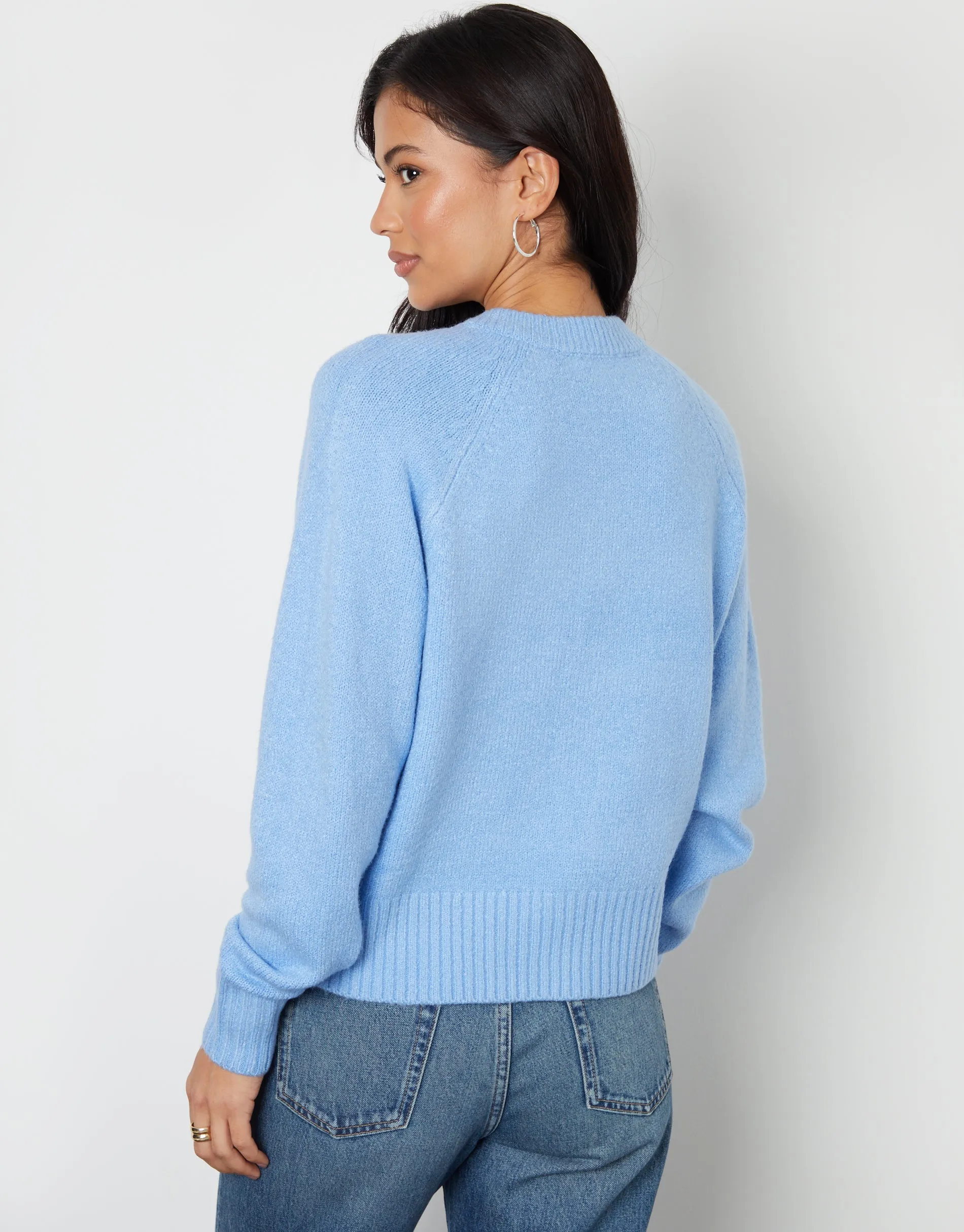 Threadbare Women's Blue Button Up Knitted Cardigan sold by Threadbare product image thumbnail 2