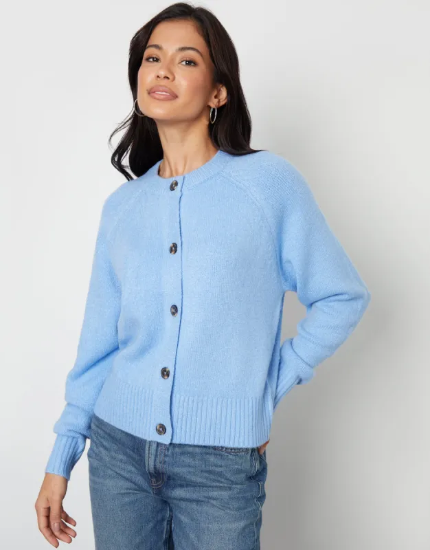 Threadbare Women's Blue Button Up Knitted Cardigan sold by Threadbare